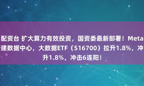 配资台 扩大算力有效投资，国资委最新部署！Meta斥巨资新建数据中心，大数据ETF（516700）拉升1.8%，冲击6连阳！